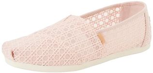 TOMS Women's Alpargata Loafer Flat, Ballet Pink Basket Weave Lace, 4.5 UK