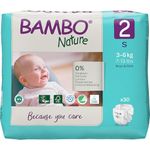 Bambo Nature Premium Baby Diapers - Small Size (3-6 Kgs), 30 Count, for Infant Baby - Super Absorbent, with a Wetness Indicator