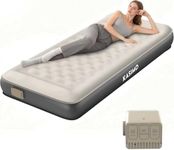KASIMO Single Inflatable Mattress, TPU Airbed with Built-in Battery Removable Pump, Self inflating Blow up Bed, Strong Support All Night,No Frequent Inflation for Home Guests Camping(190x90x22cm)