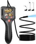 Endoscope Camera with Light, Industrial Digital Borescope, Snake Camera 1080P 8mm IP67 Waterproof Inspection Camera, Sewer Drain Camera with 6 LED Lights 2.4" IPS Screen, 16.4FT Semi-Rigid Cable