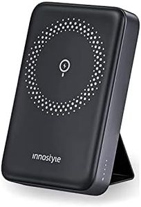Innostyle MagSafe Wireless 10000mAh Fast Charging Power Bank, 20W USB-C Power Delivery, Magsafe Compatible for iPhone 12/13/14/15/15 Plus/15Pro/15Pro Max,and Android Smartphones with Magsafe-Black