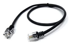 0.5m, RJ11 to RJ11 ADSL 2 High Speed Broadband Modem Telephone Cable Transmits Data Up to 100 Mbits/sec, 26 AWG Supports Analogue or Digital (DSL/ISDN) Applications (1.6ft, Black)