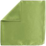 Vittorio Farina Suit Pocket Square for Men, 12x12 Silky Satin Solid Men’s Pocket Square (Olive)