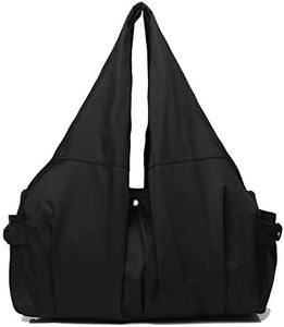 Shoulder Bag for Women, Waterproof Shopping Lightweight Work Purse and Handbag Travel Beach Tote Nylon Large Capacity Hobo (8022-BLACK)