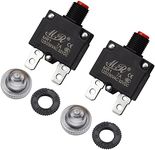 RKURCK 7 Amps Thermal Circuit Breakers 125/250V AC 32V DC Push Button Manual Reset Overload Protector Switch 7A 2 Pack with Transparent cover