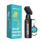 ZWOOGYM Pro Golf Club Cleaner Set, Water Brush with Holder Clip and 4oz Bottle, Golf Groove Sharpener, Suitable for U and V Grooves (Black Brush)