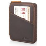 Polare Full Grain Leather Travel Passport Wallet RFID Blocking Passport Holder Soft Bifold Cover Case with YKK Zipper