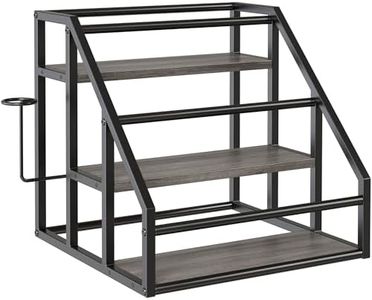 Vantimo Coffee Syrup Rack Organizer, 3 Tier Countertop Storage Shelves, Kitchen Storage, 12 Syrup Bottle Stand Holder for Wine, Liquor, Kitchen Coffee Station Organizer Rack, 13.8"x13.4"x13.0", Grey