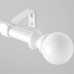 gbHome GH-6757WB Seraphic Felicity Curtain Rod, 183-366 cm, White, 2.5 cm Diameter Rod, Metal Cafe Rod Window Treatment Rod Drapery Rod