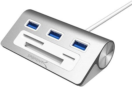 SABRENT Hub USB 3.2 Gen 1, Ciabatta multipresa USB, Sdoppiatore USB, 3 Porte, Lettore schede SD/MicroSD/CF/TF per iMac, MacBook, MacBook PRO, MacBook Air, Mac Mini o PC, Cavo 30cm (HB-MACR)