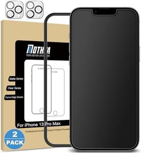 Mothca 2 Pack Matte Glass Screen Protector for iPhone 13 Pro Max [6.7 inch] + 2 Pack Camera Lens Protector, Anti-Glare & Anti-Fingerprint Tempered Glass Film, Bubble Free Case Friendly Smooth as Silk