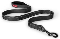 EzyDog Essential Dog Leash - Soft Webbing Lead for Dogs, Neoprene Handle, Reflective, Tough Nylon Webbing, Carbon Snap Clip (120cm, Black)