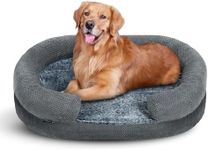 Orthopedic Dog Bed for Large Dogs, Egg-Crate Memory Foam Sofa with Sides, Cute Dog Bed and Couch with Washable Removable Cover and Non-Slip Bottom, L