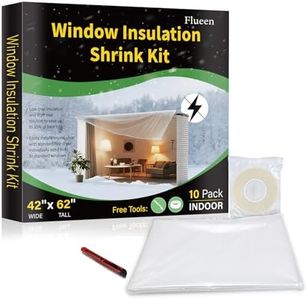 Window Insulation Kit for Winter,Plastic Shrink Film Indoor Thermal Seal to Block Drafts, Cold Air for Windows and Patio Doors，10-Pack（42"W x 62"T）