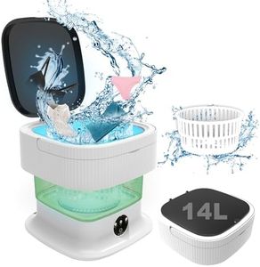 Portable Washing Machine, 14L 2.2kg 2 in1 Portable Washe with Deep Cleaning of Underwear, Baby Clothes, Small Item, Small Washing Machine Suitable for Apartments, Dorm, Camping, Green