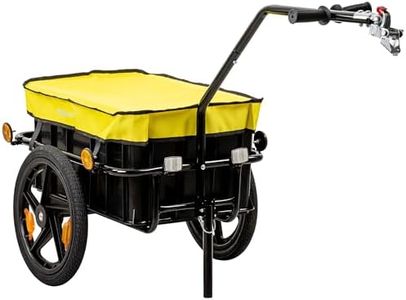 Zelsius Remolque para Bicicletas | 68 litros | Remolque de Carga para Bicicleta | Transporte de Carga con Caja de Plástico | Remolque para Bicicleta con Cubierta, Reflectores y Embrague Universal