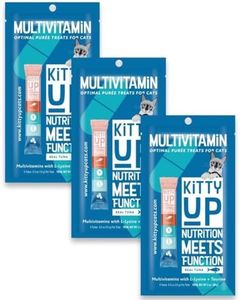 Kitty Up Lickable Cat Treats for Indoor Cats - Multivitamin Puree Treat with Real Tuna, Lysine, Taurine, & Grain Free | 12 Cat Tube Treats