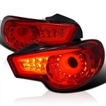 SPEC-D TUNING Red Clear Lens LED Rear Tail Lights Compatible with Scion FRS Subaru BRZ Toyota 86 2012-2016 L+R Pair Taillight Assembly