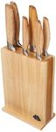 BALLARINI Tevere 7 Piece German Stainless Steel Knife Block Set, Rubberwood in Clear