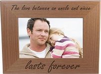 The love between an uncle and niece lasts forever - 4x6 Inch Wood Picture Frame - Great Gift for Birthday, or Christmas Gift for Brother, Brothers, Uncles