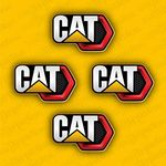 Caterpillar Equipment Machinery CAT Logo RED 120x73mm 4pcs Aftermarket Decal/Aufkleber/Adesivo/Sticker/Replacement Set