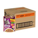 Whiskas Tasty Mix Adult (1+ Year) Wet Cat Food, Chicken with Salmon Wakame Seaweed in Gravy, 70 g, Pack of 28|Made with Real Fish|Complete & Balanced Nutrition for Adult Cat