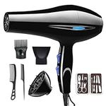 Generic Hair Dryer,Lightweight Blow Dryer for Curly Hair,Professional Hair with 2 Speed, 3 Heat Setting, Cool Button, with Diffuser, Nozzle, Concentrator Comb for Curly and Straight Hair