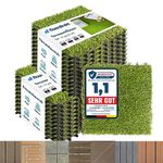 Floordirekt WPC Decking Tiles (22 Tiles, 2m² - 30 x 30 cm) Interlocking Composite Decking Boards, Waterproof Non-slip Flooring Outdoor Tiles for Garden, Patio, Balcony - Grass