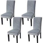 Fuloon Velvet Dining Chair Slipcovers Stretch Chair Covers Durable Dining Chair Soft Plush Cover Removable Seat Slipcover Set of 4