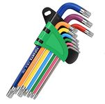 YUFANYA 9PC Torx Key Set,Star Hex Key Set,Torx Allen Key Set with Multi Colour Coded,Sizes T10-T50,Allen Wrench Set for Bicycle Repair,Furniture Assembly,Appliance Repair,Household DIY