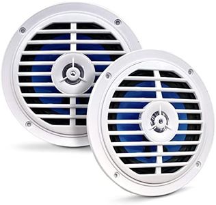 5.25 Inch Dual Marine Speakers - 2 Way Waterproof and Weather Resistant Outdoor Audio Stereo Sound System with 100 Watt Power, Polypropylene Cone and Cloth Surround - 1 Pair - PLMR57W (White)