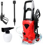 Oppsbuy 1500W Pressure Washer, Electric High Pressure Cleaner with Spray Gun, Lance, 5m Hose, Adjustable Nozzle & Detergent Bottle, Cleans Cars/Fences/Patios