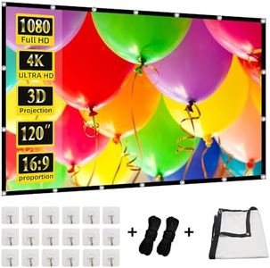 Projection Screen,GAINVANE 4K 16:9 HD Rear Front Projector Screen Foldable Projection Screen Double-Sided Portable Outdoor Indoor Projector Screen for Movie Home Theater (Miracle-120-Silkmilk-US)