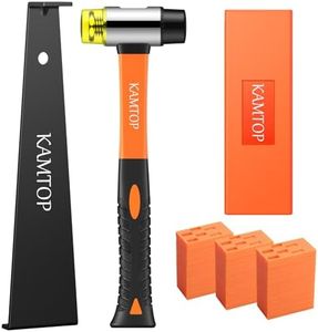 Kamtop Herramientas de Instalación de Piso Madera Instalación de Suelos Madera con 60pcs Espaciadores de Cuña para Piso Kit de Instalación de Suelos con Martillo Profesional de Doble Cara