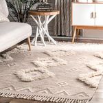 nuLOOM Savannah Moroccan Tasseled Wool Area Rug, 6' Square, Beige