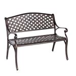 Trueshopping Cast Aluminium Outdoor Garden Bench - For Patio, Decking and Terrace