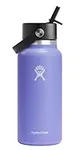 Hydro Flask 32 oz Wide Mouth with Flex Straw Cap Stainless Steel Reusable Water Bottle Lupine - Vacuum Insulated, Dishwasher Safe, BPA-Free, Non-Toxic