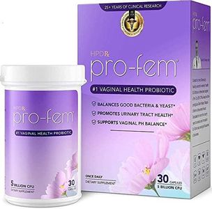 Pro-Fem - #1 Vaginal Probiotics for Feminine Health, Clinically Proven to Promote Yeast & pH Balance, Urinary Tract Health, Works in 7 Days, 30 Capsules