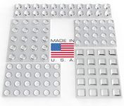 Clear Adhesive Bumper Pads 106-PC Pack (Round, Spherical, Square) - Made in USA - Rubber Feet Buffer Pads for Cupboard, Cabinet Doors, Drawers, Glass Tops, Picture Frames, Cutting Boards