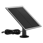 Solar Panel Charger for Security Camera, 6W USB Power Supply, IP66 Waterproof, Micro USB & USB-C Compatibility, 360° Mounting - Outdoor Surveillance Power, Weatherproof, Fast Charging