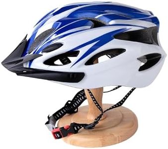 Kuber Industries Cycling Helmet with Detachable Visor|Helmet for Mountain, Road Bike & Skating|Breathable & Adjustable Bicycle Helmet|Ideal for Adults and Kids (Blue & White)