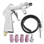 Yaetek Air Sand Blaster Kit Blasting Grit Shot Sandblaster Siphon Feed Gun Nozzle Tube Rust Remove Abrasive Sand Blasting with 4Pcs Ceramic Nozzle Tips for Sandblast Cabinets