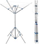 Youyijia Rotary Washing Line 4 Arms 16m Portable Washing Line With 4 Stable Legs Portable Rotary Washing Line Clothes Airer Cloth Rotary Airer Washing Line Rotary for Outdoor Gardfen Camping