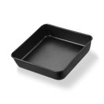 E-far 8x8 Baking Pan, Nonstick Square Cake Pan with Stainless Steel Core, Black Metal Bakeware for Brownies Lasagna Cakes, Non-toxic & Easy Clean, 2 Inch Deep