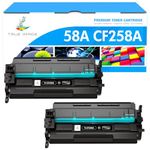 True Image Compatible Toner Cartridge Replacement for HP 58A CF258A CF258X 58X Laserjet Pro M404dn M404dw M404n MFP M428fdw M428fdn M428dw M304 M404 M428 Printer Ink No Chip (Black, 2-Pack)