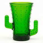 CKB LTD Cactus Tequila Shot Glasses Pack of 4 Drinking Shooters 50ml Novelty Small Spirit Drinking Tumblers – Green Coloured Glass