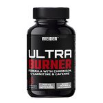 Weider Ultra Burner 120 caps. Powerful thermogenic Formula. with Plant extracts and Caffeine. L-Carnitine, Chromium and Vitamin B6. 100% Vegan