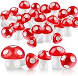 Thinp 50 Pieces Tiny Mushrooms Miniature Figurines Mini Mushroom Ornaments Fairy Garden Miniature Statue Landscape Resin Mushrooms Decorations for Bonsai Micro Landscape Craft (3 Sizes)