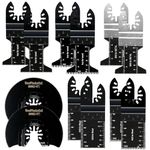 Mix Oscillating Saw Blades, 12PCS Wood Multitool Blades, Oscillating Saw Blades for Chicago Electric, Ryobi, Ridgid, Bosch,Craftsman, Rockwell Hyperlock, Black, Fein Multimaster, Genesis