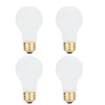 4 Pack 60 Watt A19 E26 Medium Base 130 Volt Incandescent Light Bulbs, Standard Household Bulbs for Ceiling Fan, Bedroom, Living Room